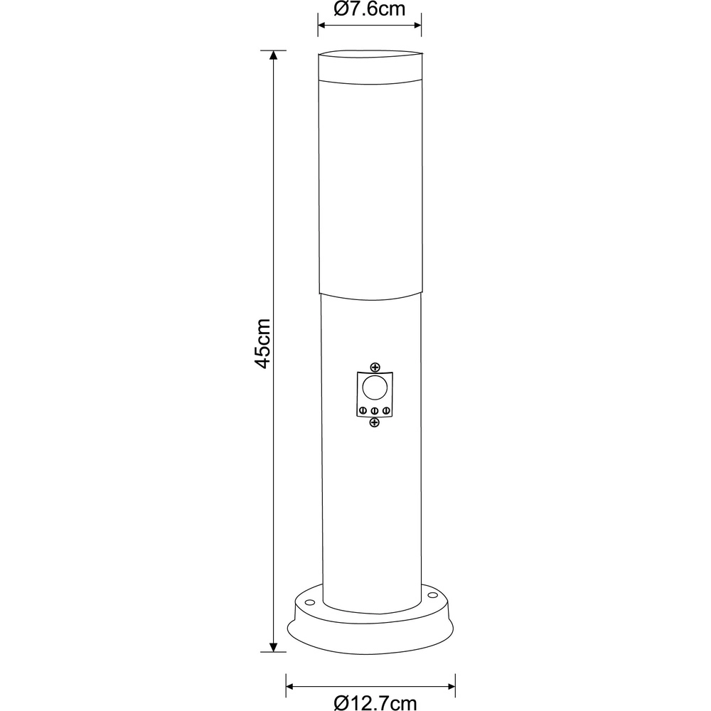 Gartenlampe Boston Led Edelstahl mit Weiß und Sensor Globo 9007371311972