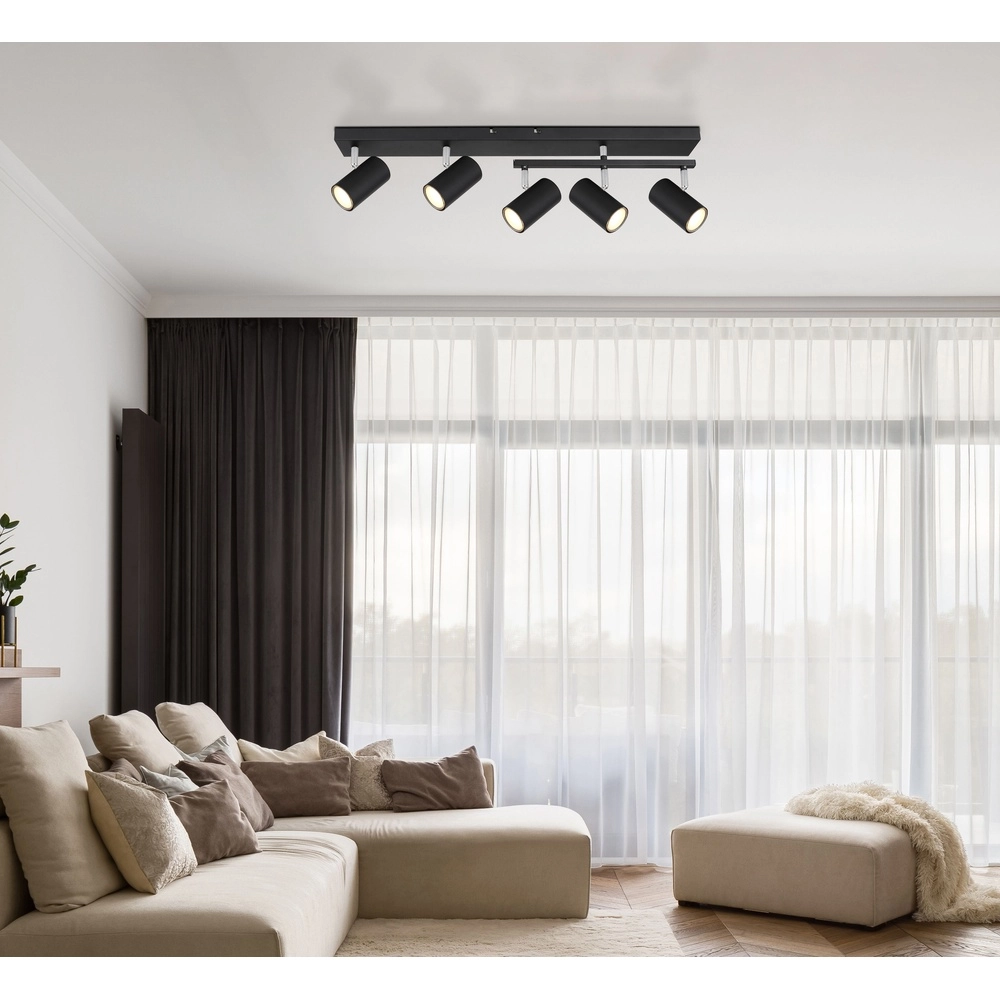 Deckenlampe 5-Leuchten Robby Schwarz Globo 9007371439577