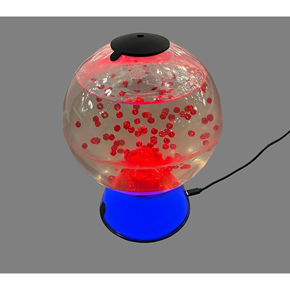 Tischlampe Akwario blau mit rauchfarbenem Glas