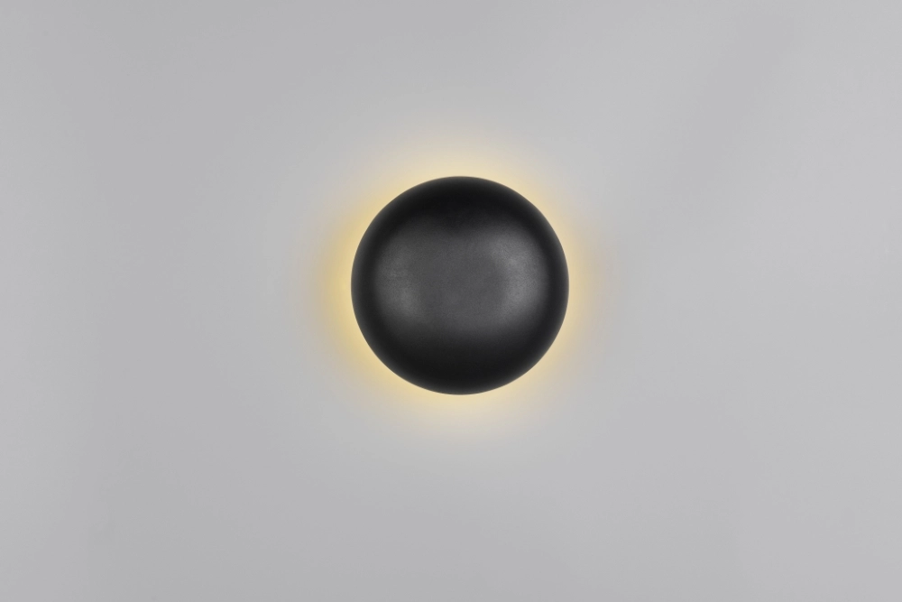 Schwarze Wandleuchte Davey Ø 15cm Trio 4017807643794