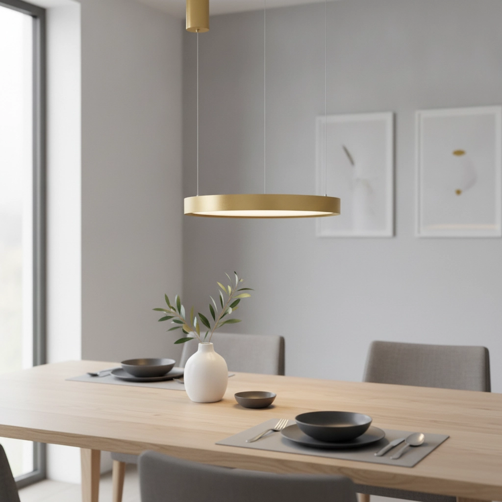 Runde Pendelleuchte Perrine gold Ø 40cm