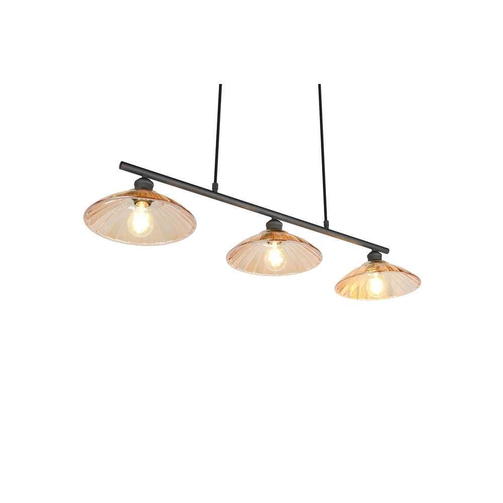 Klassische Pendellampe Eluna 3-Licht Schwarz Trio 4017807682502