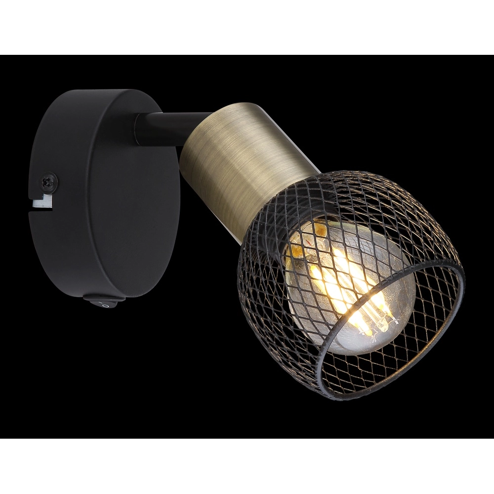 Wandlampe Fiastra Schwarz mit Mesh Globo 9007371424115