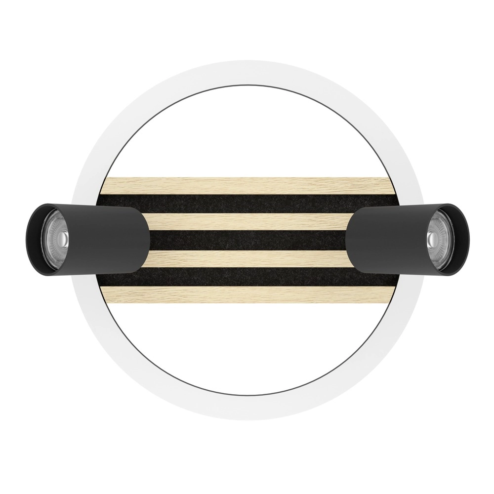 Moderne Deckenlampe Cembrano 2-helliges Schwarz mit Holz Eglo 9008606388264