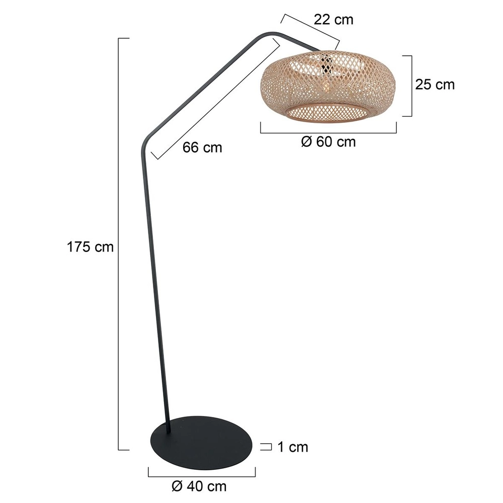 Bogenlampe ZigZag mit Rattanhaube Steinhauer 8712746183030