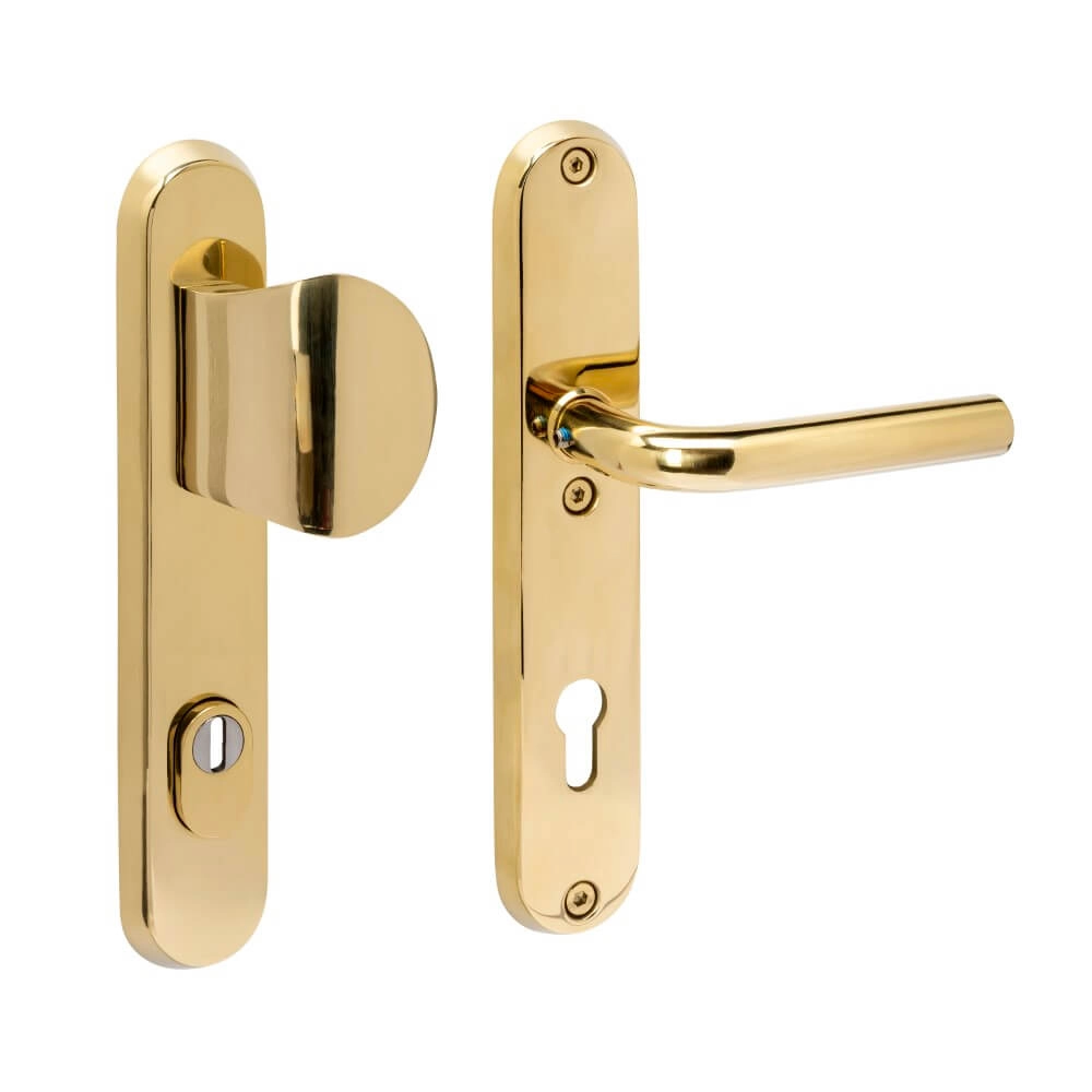 Haustürbeschläge Luzern PC 92mm Messing