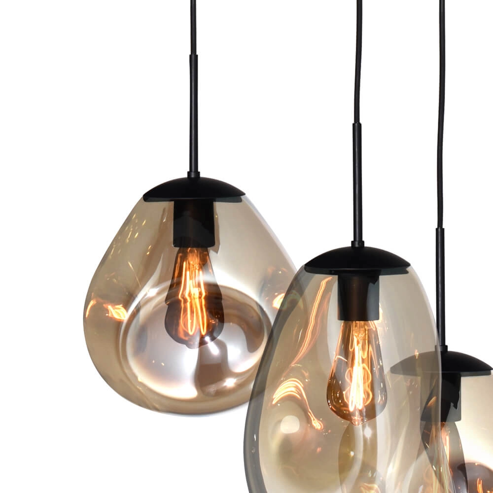 Hanging lamp Lava Oval 6x gold glass Masterlight 8718121290119