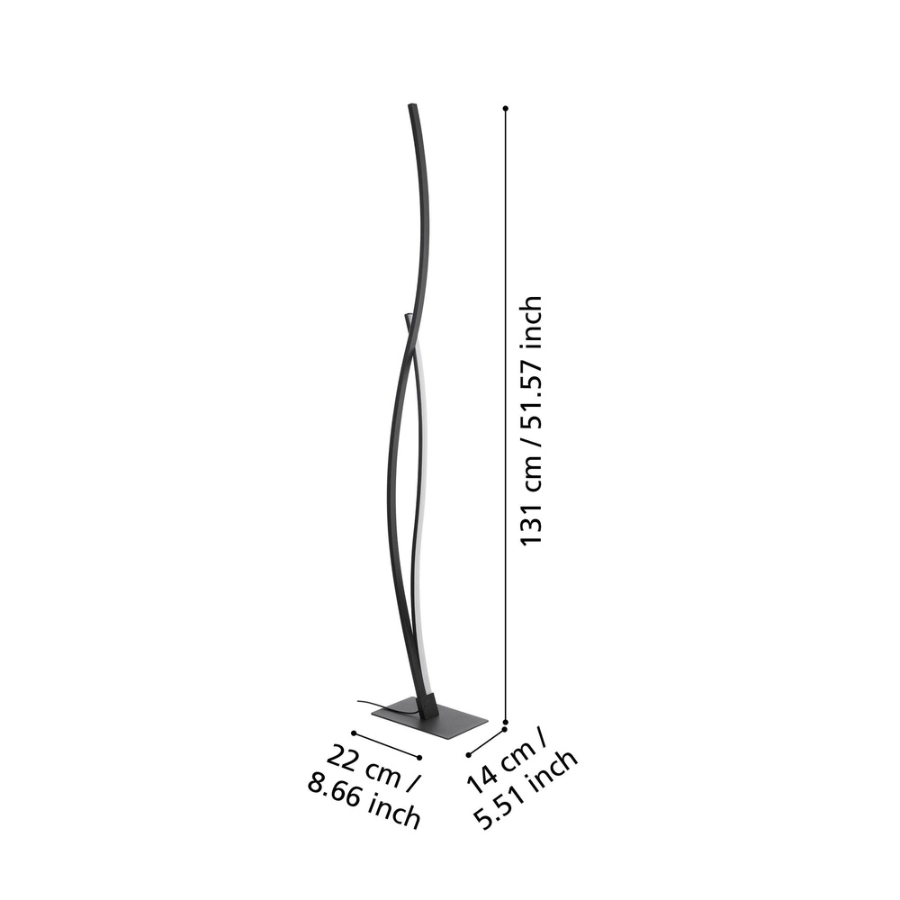 Schicke LED-Stehlampe Grisolia 129 cm – Schwarz Eglo 9008606316212