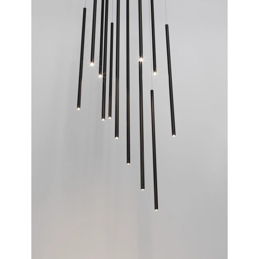 Design-Pendelleuchte Elettra 12-flammig schwarz Lyora 5212017446060
