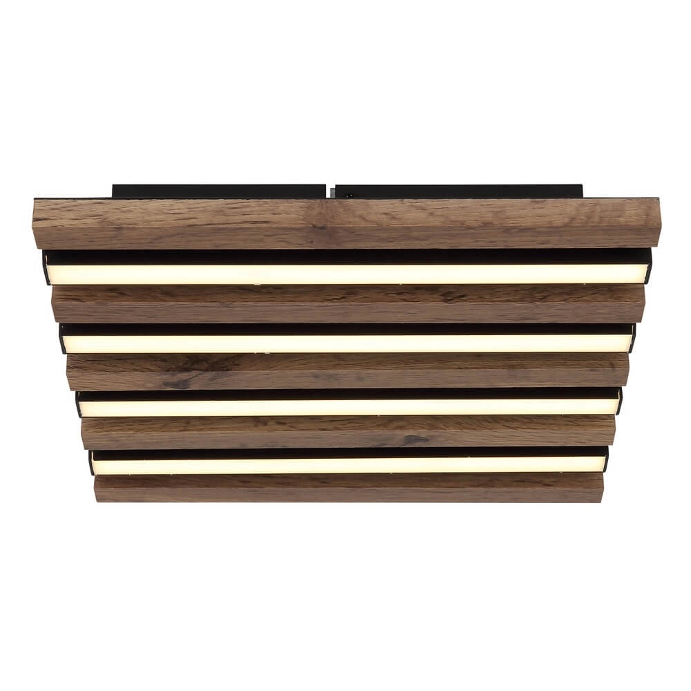 Deckenlampe Hayden schwarz mit Holz Quadrat 30cm Globo 9007371507641