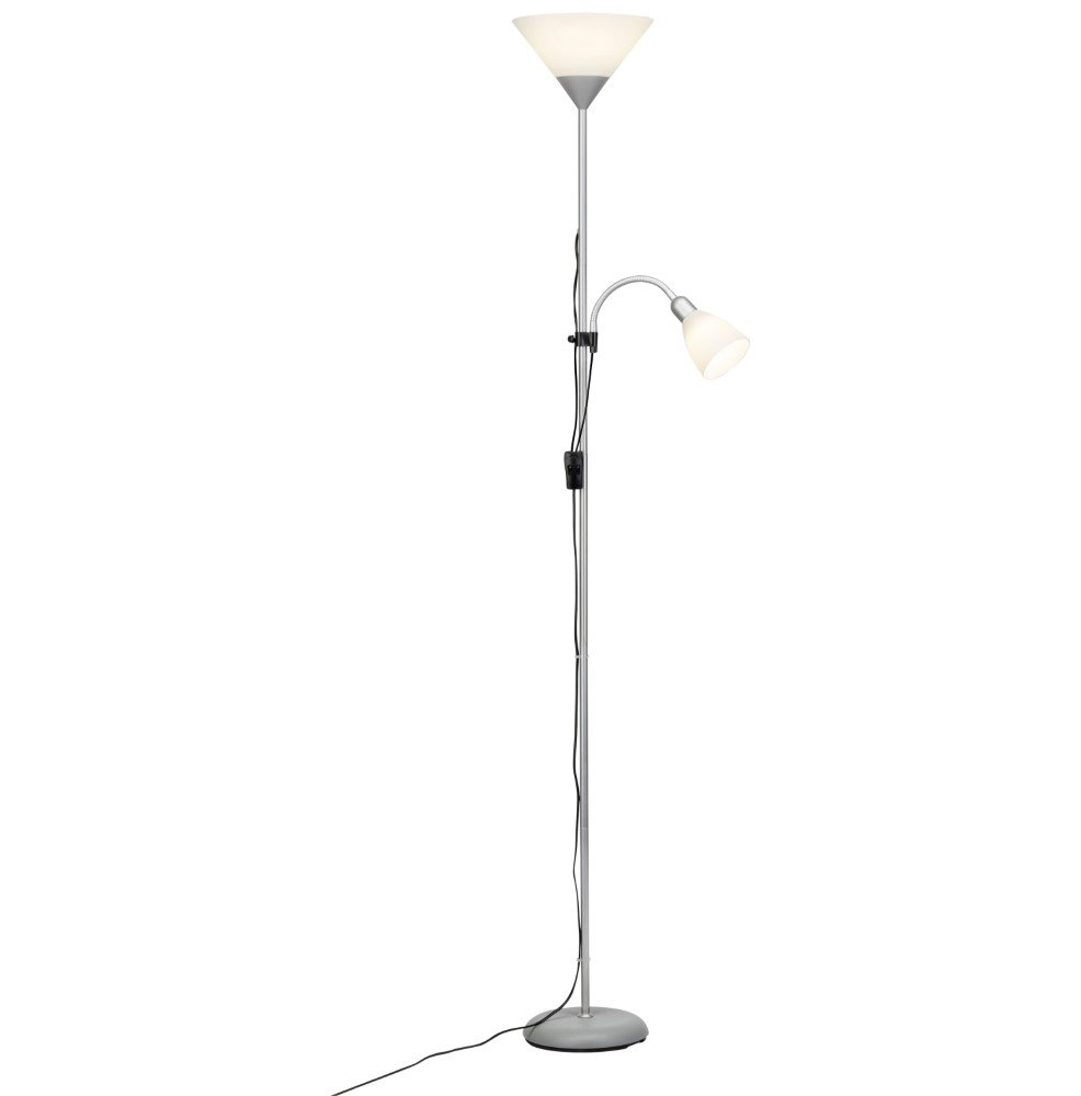 Stehlampe Spari Led 2 leichter 180 cm Metallgrau mit weiß Brilliant 4004353254666