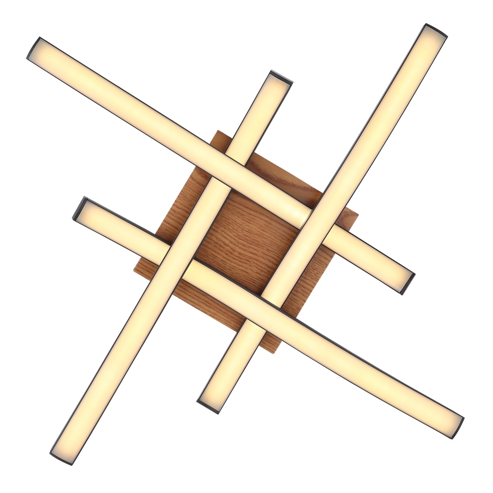 Deckenlampe Evita Schwarz mit Holz Globo 9007371419173
