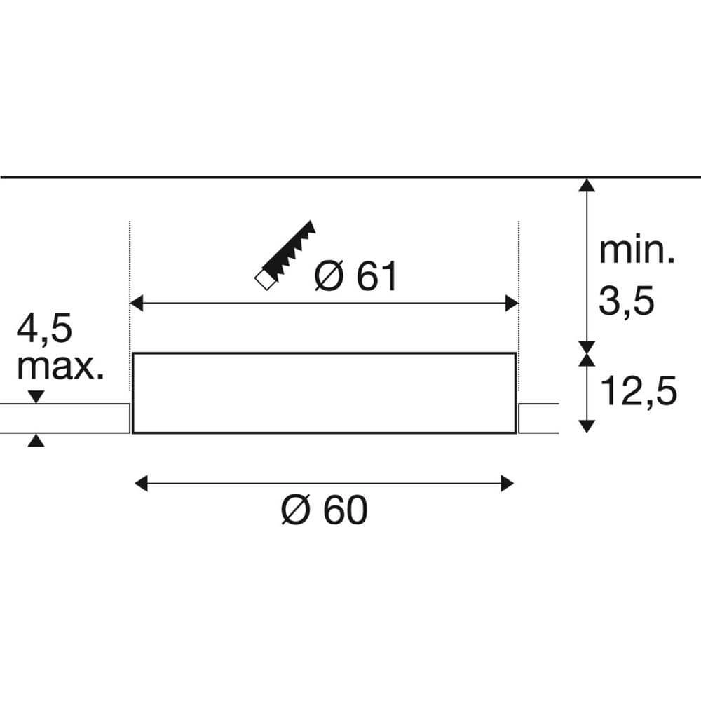 Deckeneinbauleuchte Medo 60 weiß Ø 60cm SLV 4024163297653