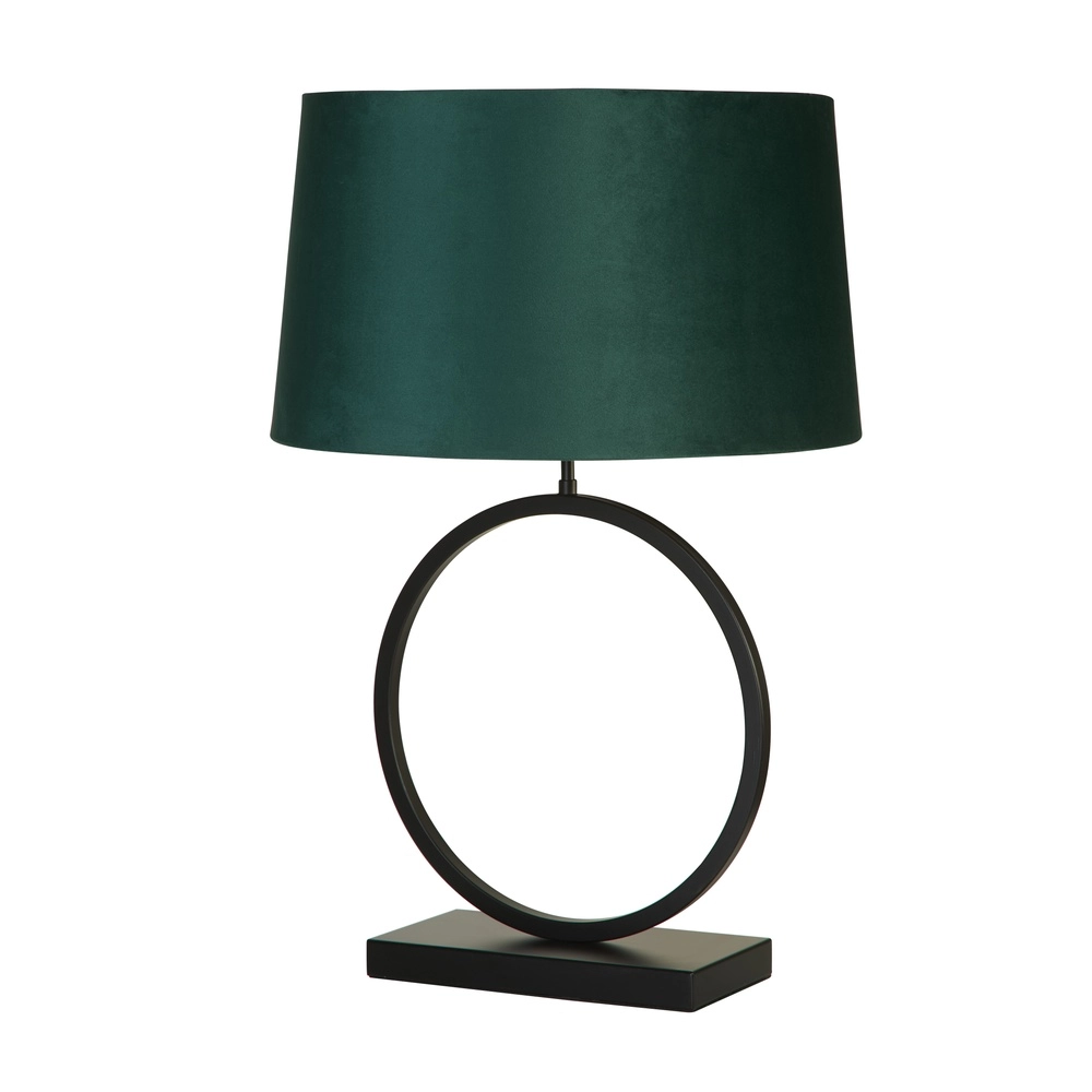Tischlampe Elegant Schwarz mit smaragdgrüner Kapuze
