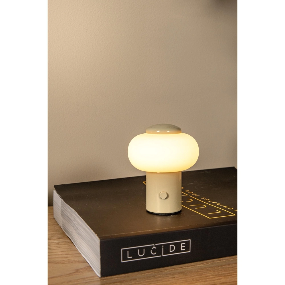 Wiederaufladbare Tischlampe Gustav Sandbraun Lucide 5411212442079