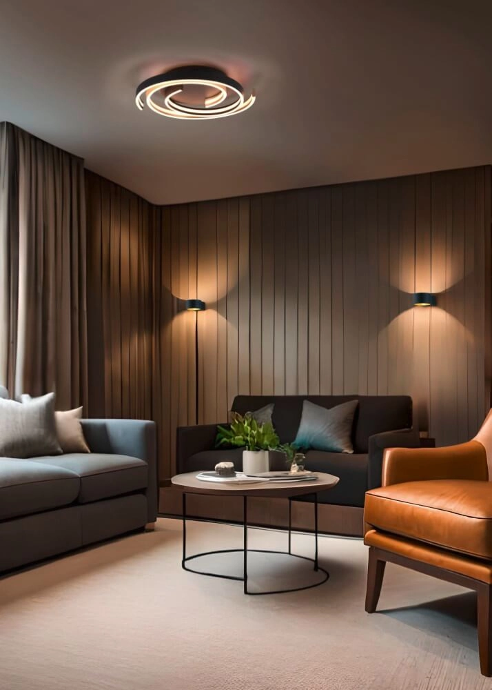 Dimmbare Deckenleuchte Caya Gold mit Schwarz Trio 4017807541953