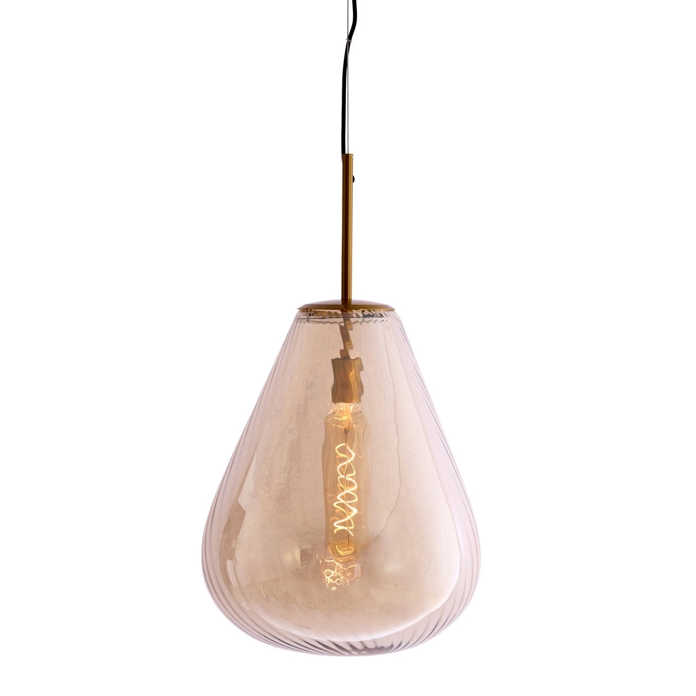 Glas-Pendellampe Leona Ø 40cm – Bernsteinglas Light & Living 8717807834029