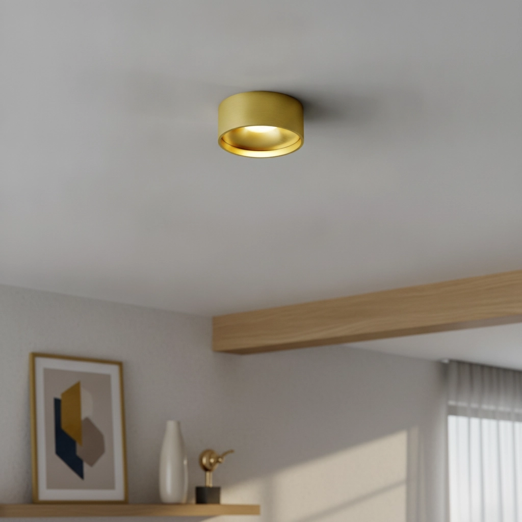 Deckenlampe im Badezimmer Oran Ø 12cm – Gebürstetes Gold
