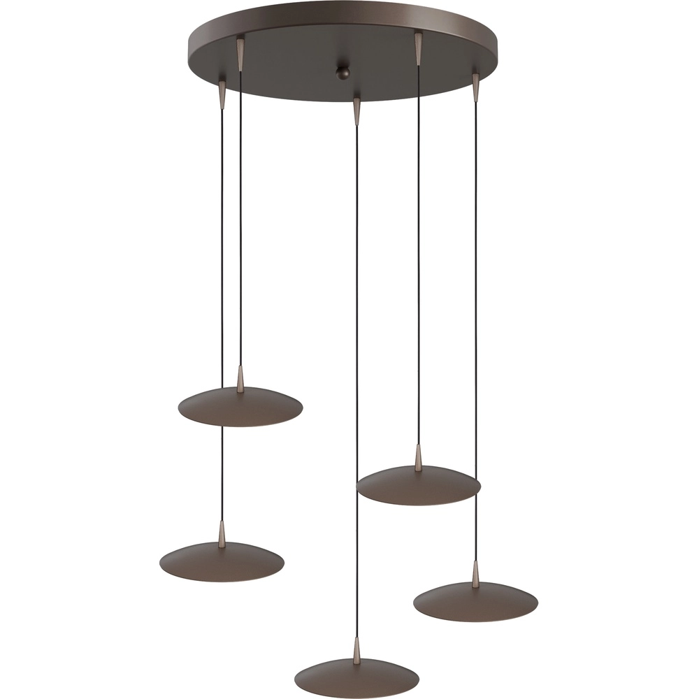 5-Licht Pendellampe Scala Ø 50 cm Kakaobraun Masterlight 8718121376356