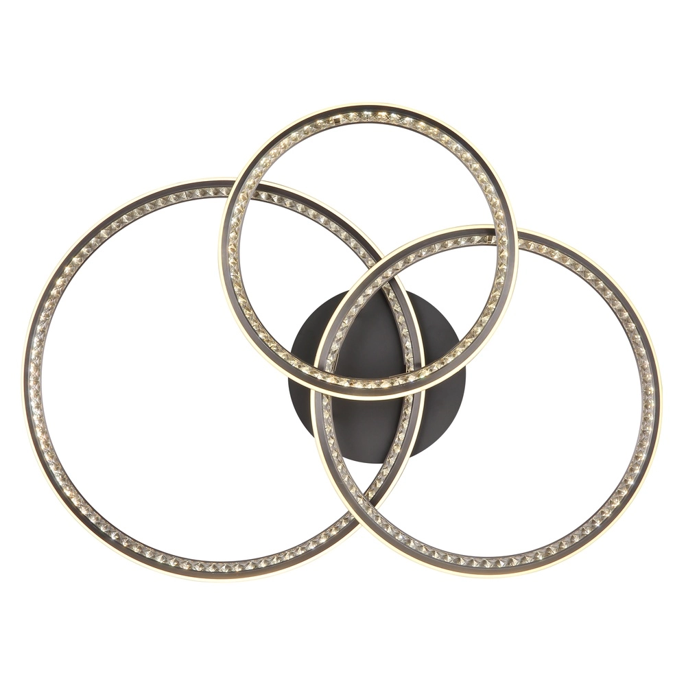 Design-Deckenlampe Alaina 3 Ringe aus Grau Globo 9007371474882