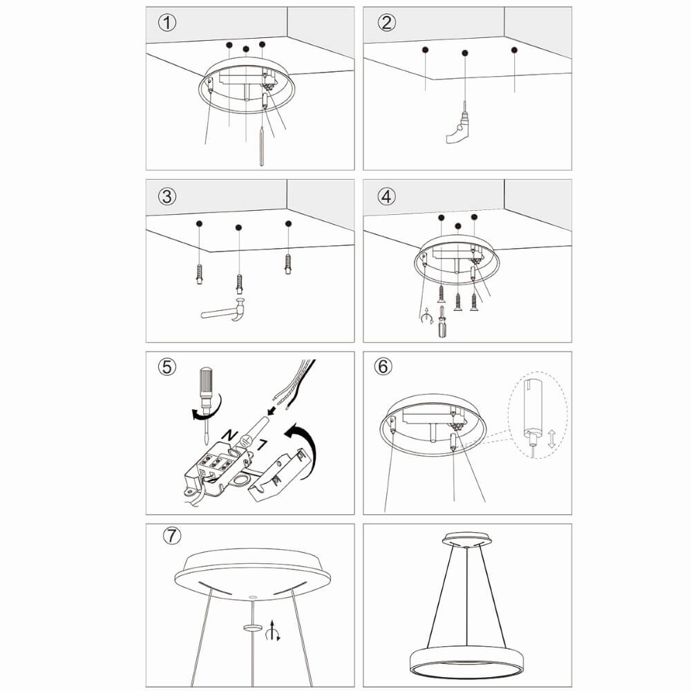 LED-Hängelampe Ringlede Ø 48cm Metallgrau Steinhauer 8712746135213