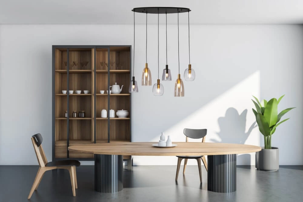 Hängelampe mit 6 Leuchten Divine mehrere Glasfarben Searchlight 5053423250656