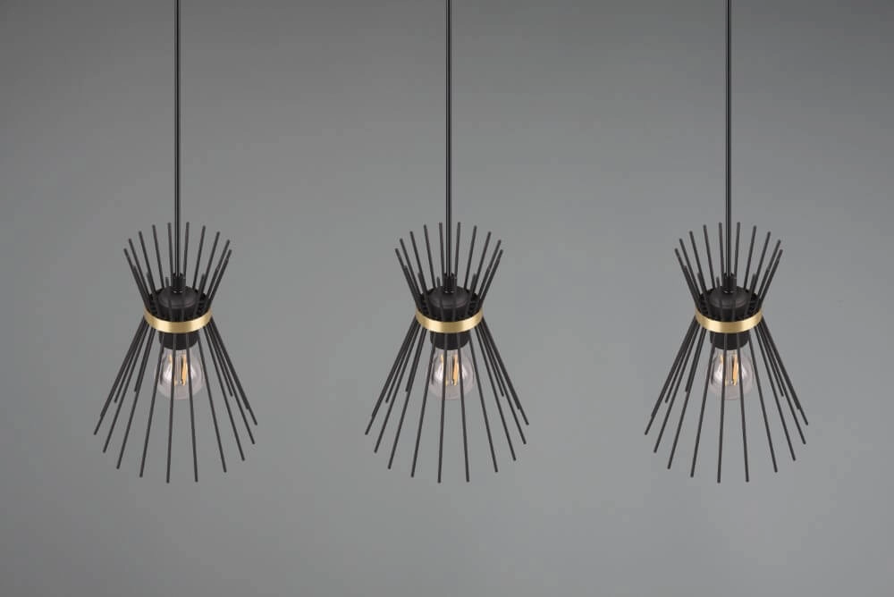 Pendelleuchte Rod Design schwarz 3-flammig Trio 4017807576771