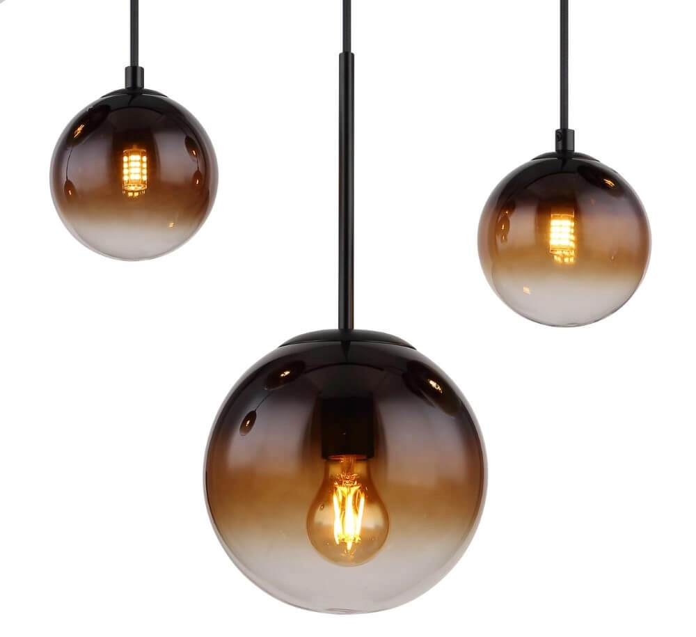 Schwarze Hängelampe Hallie mit einzigartigem Glas Globo 9007371445929
