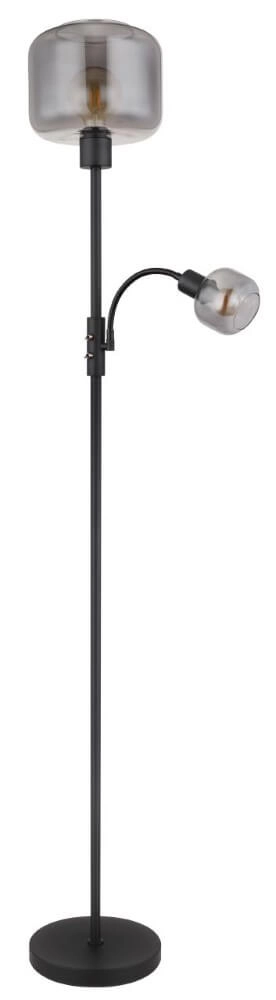 Schwarze Stehlampe Giuseppe Rauchglas Globo 9007371438228