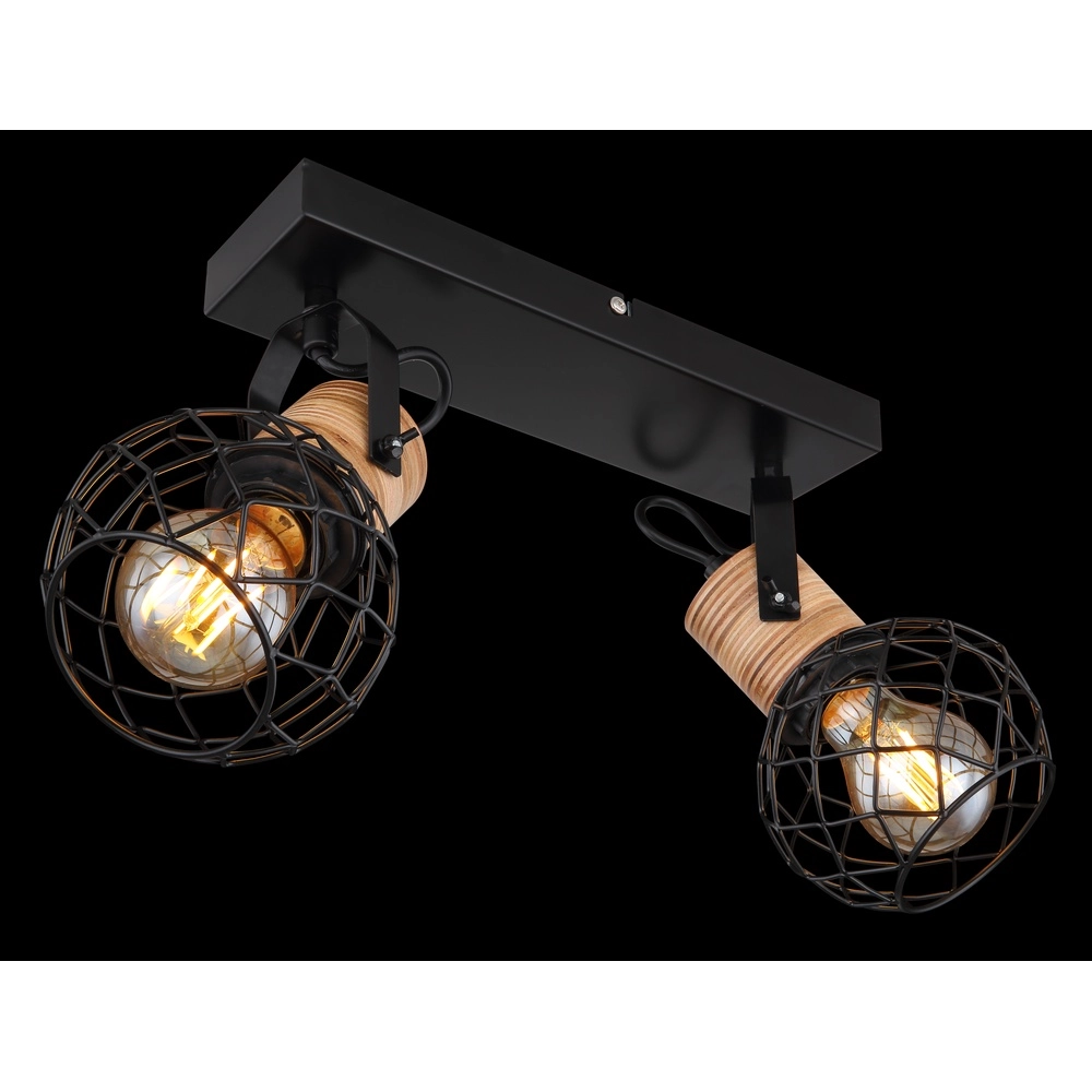 Wandlampe Lacky 2-Licht Schwarz Globo 9007371417360