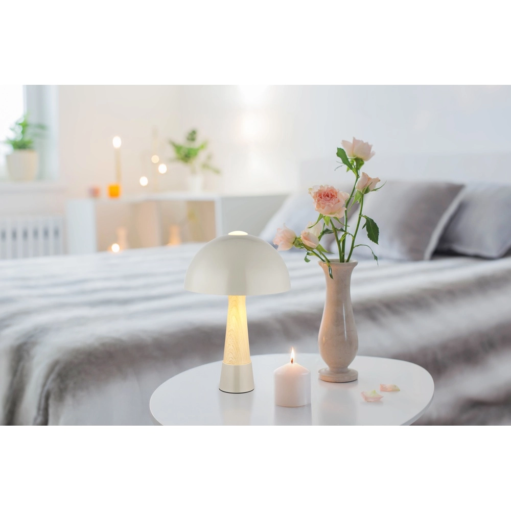Einzigartige Tischlampe Paulin Ø 25cm grau Globo 9007371510801