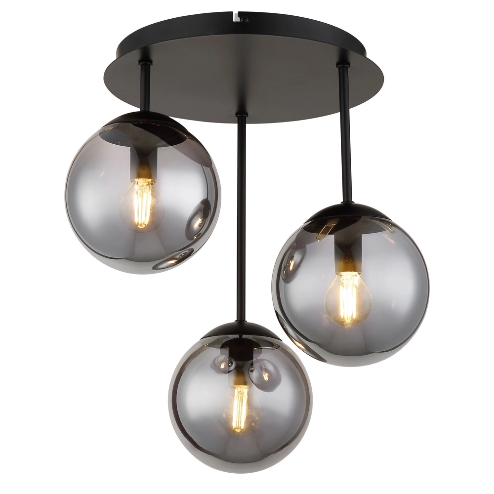 3-Licht Deckenlampe Harmon Schwarz
