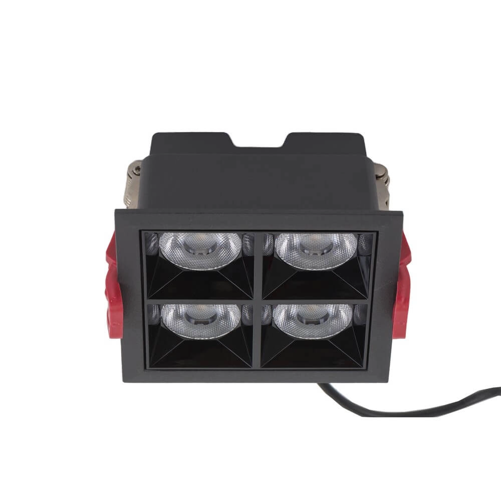 Schwarzer Einbaustrahler Midi Led 2x2 LEDs - 3000K