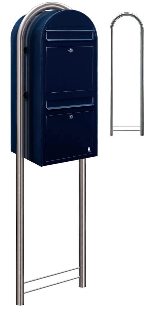 Briefkasten Duo 5004 Schwarz Blau Bobi 6417237014276