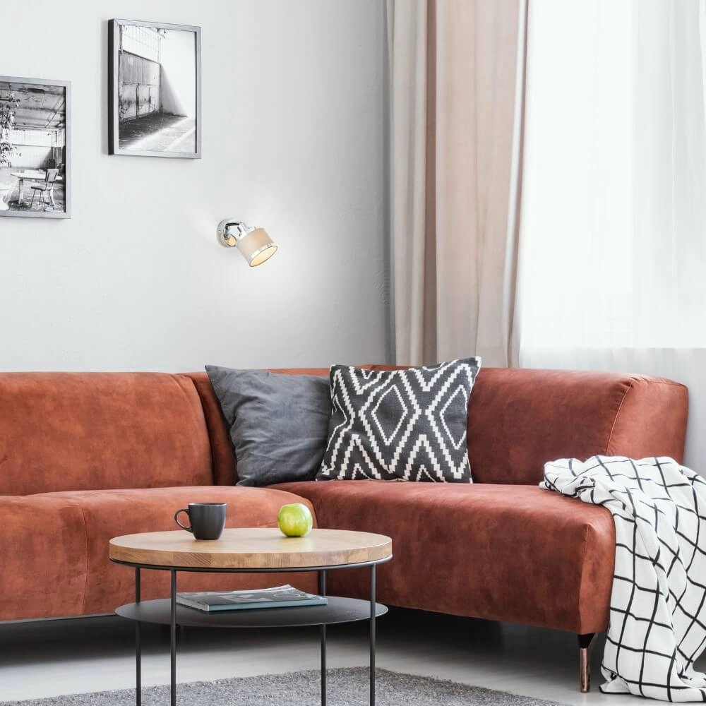 Chrom mit grauer Wandleuchte Alexia Design Brilliant 4004353424137