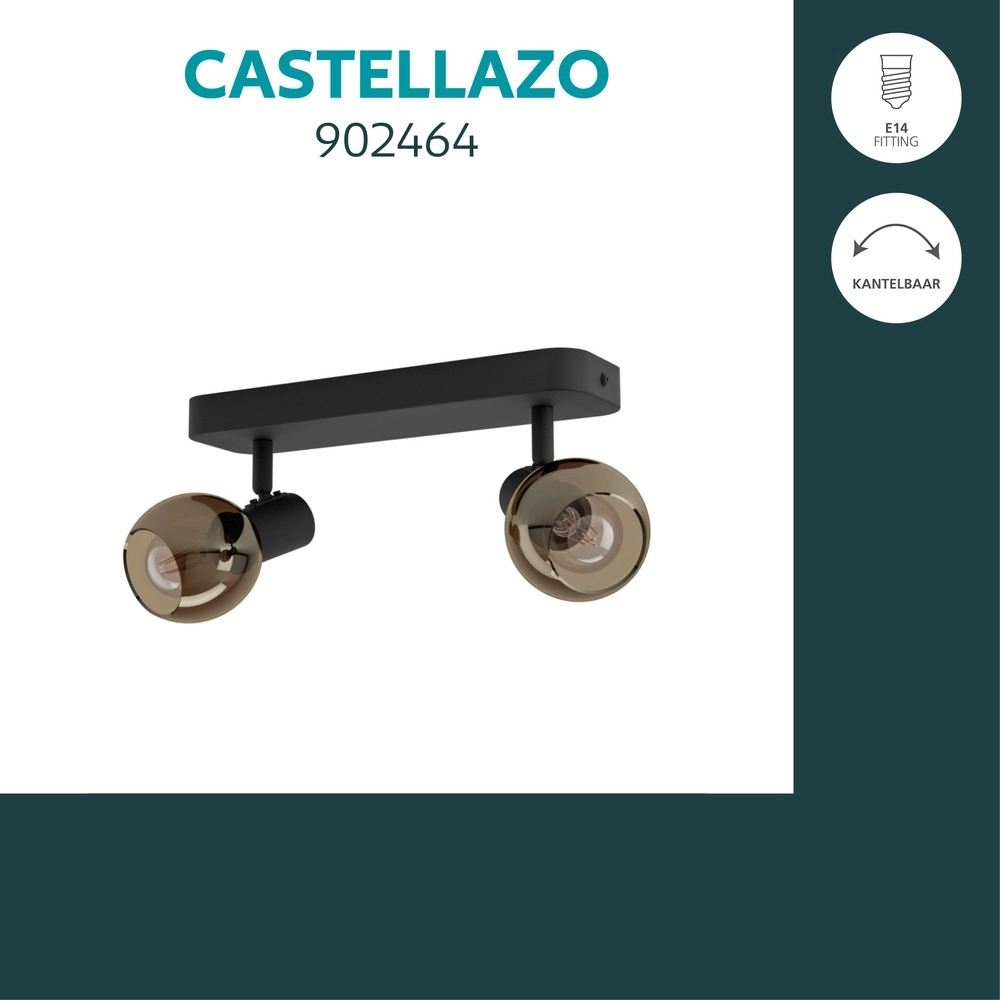 Deckenlampe Castellazo 2-Licht Schwarz