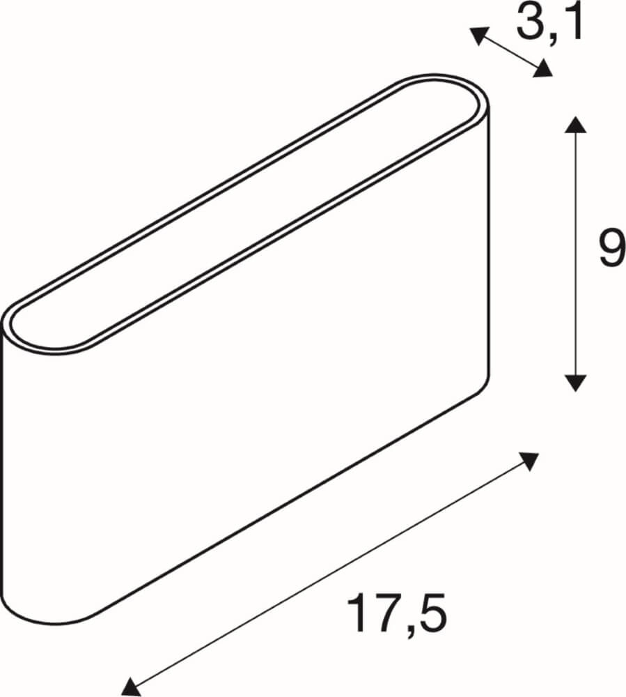 LED-Wandstrahler Oval 18 Oben und unten – weiß SLV 4024163273435