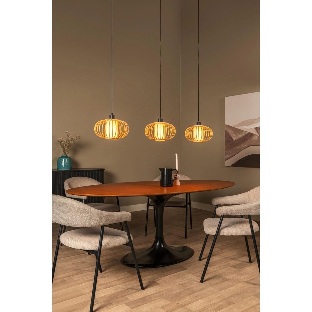 Pendellampe Thuline 3-Licht Holz-Look Lucide 5411212051790