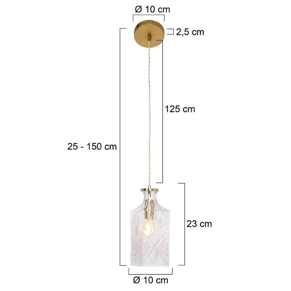 Klassische Hängelampe Grazioglass Ø 10cm Steinhauer 8712746166347
