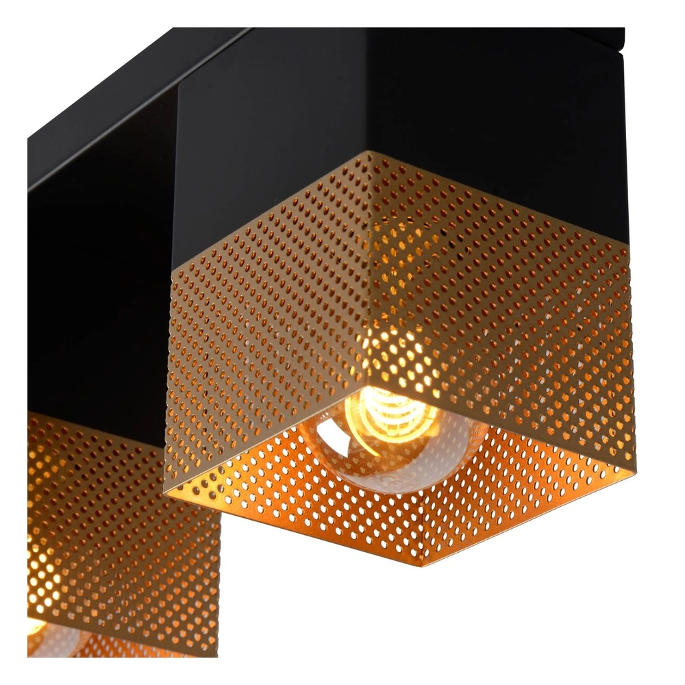 Design-Deckenlampe Renate 3-hell schwarz mit Gold Lucide 5411212211262