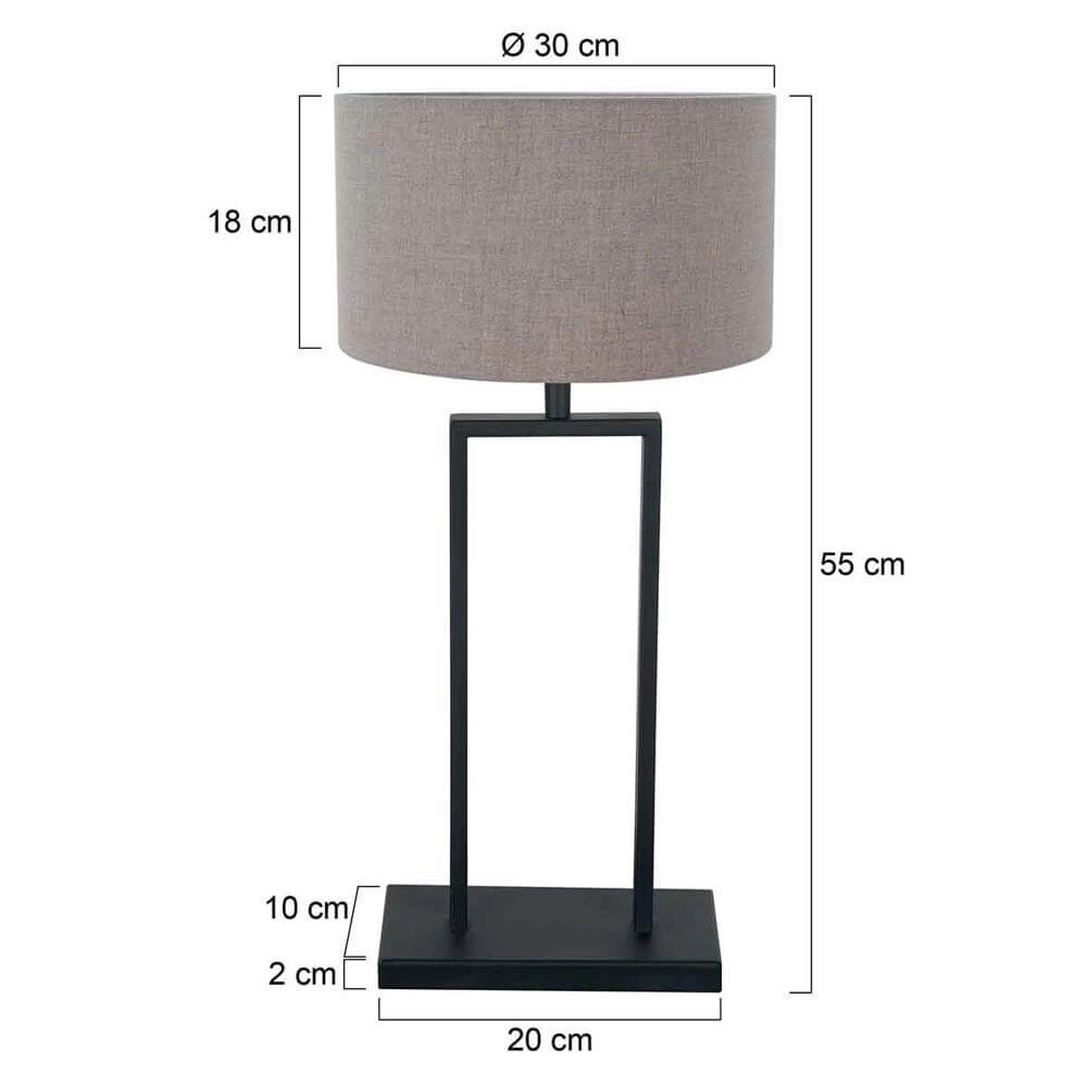 Tischleuchte 55cm Stang mit grauer Kapuze Steinhauer 8712746173987