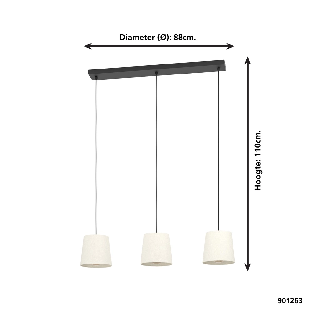 Pendellampe Febres 3x E27 – Sand Eglo 9008606312795