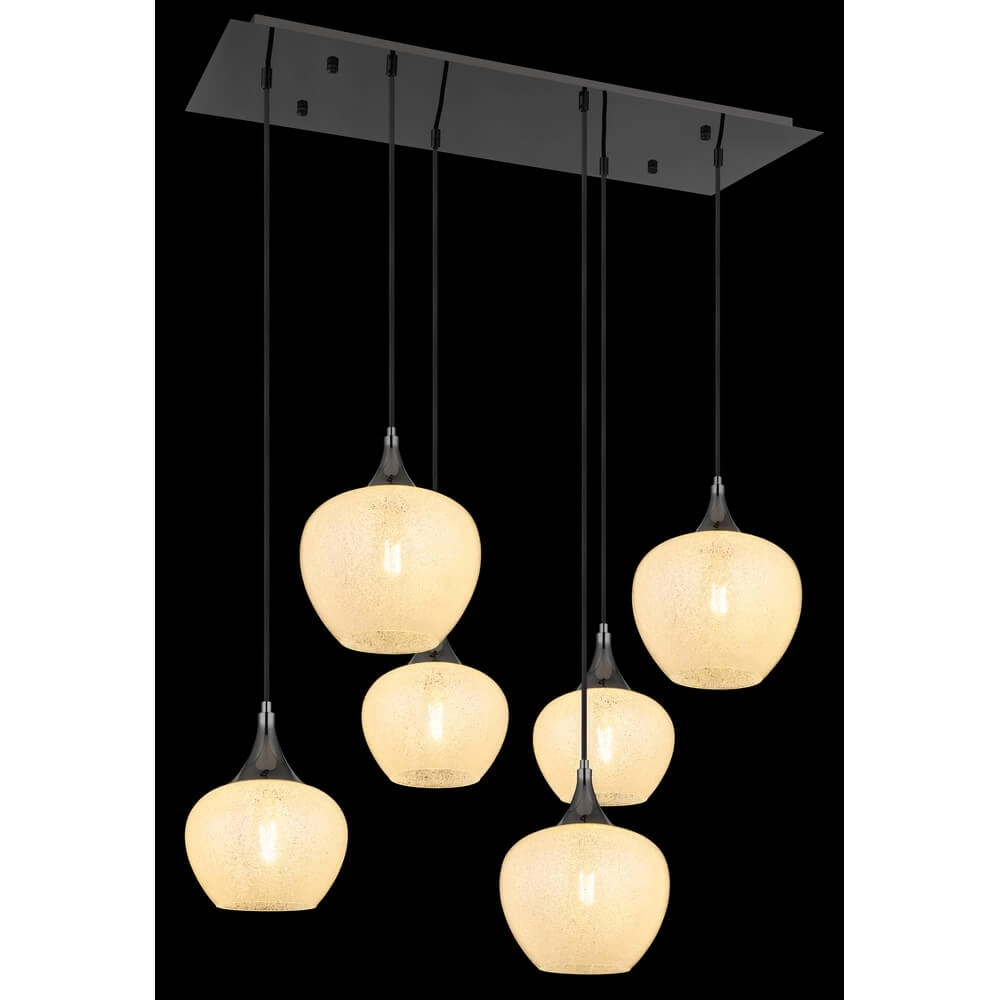 Anthrazit Pendelleuchte Maxy mit weißem Glas 6-flammig Globo 9007371453184
