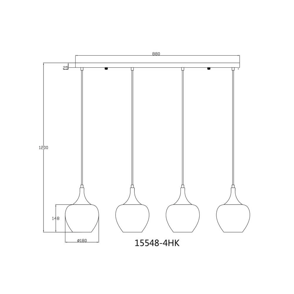 Anthrazit Pendelleuchte Maxy mit weißem Glas 4-flammig Globo 9007371456178