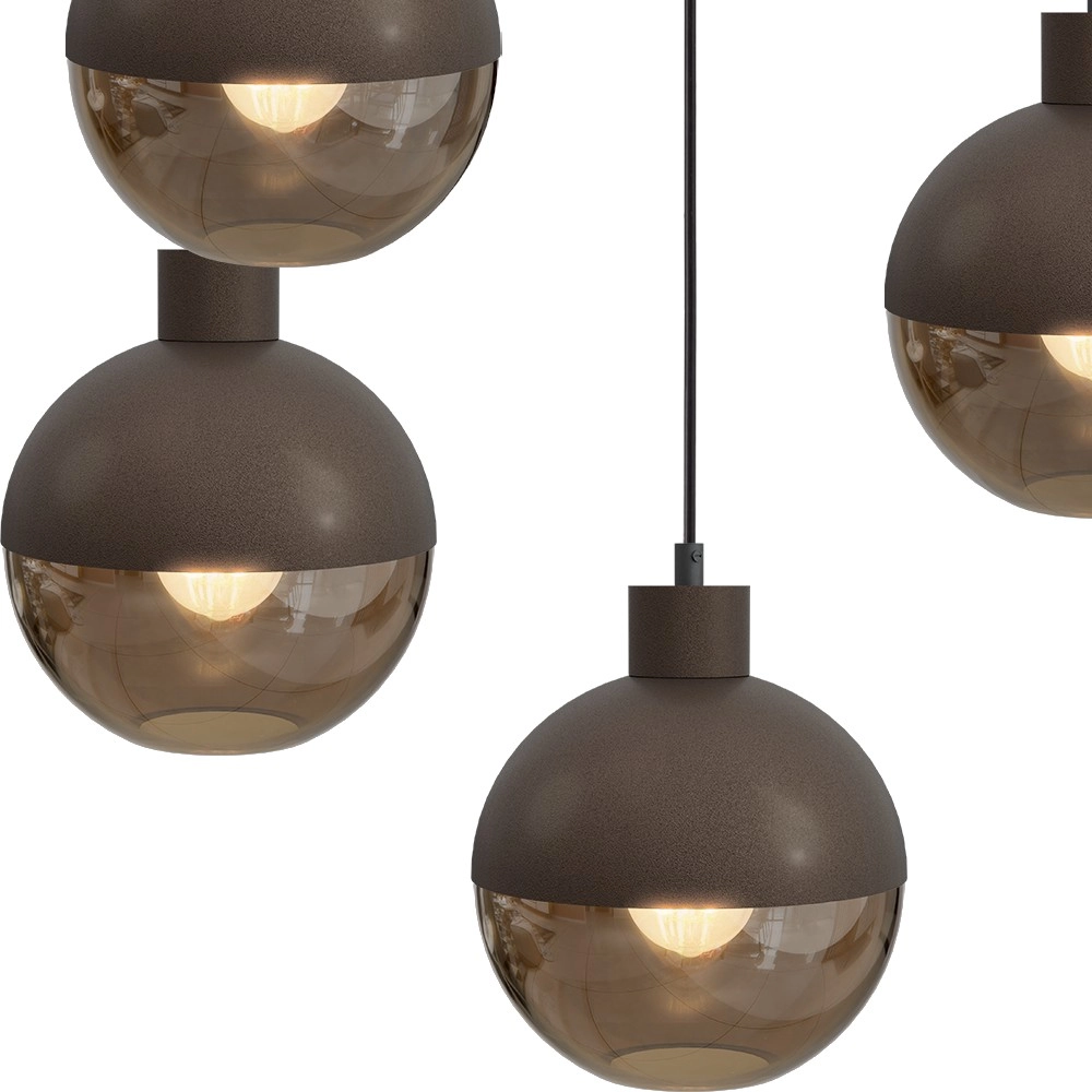 Design-Pendellampe Opera 5-Glas Kakao Ø 50 cm Masterlight 8718121424255