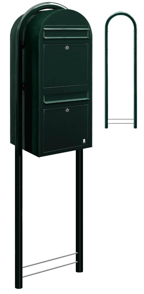 Briefkasten Duo 6064 Schwarz Grün Bobi 6417237014283