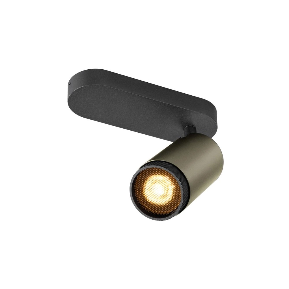 Aufputz-Spot Grip! L Bronze mit schwarzem Ring