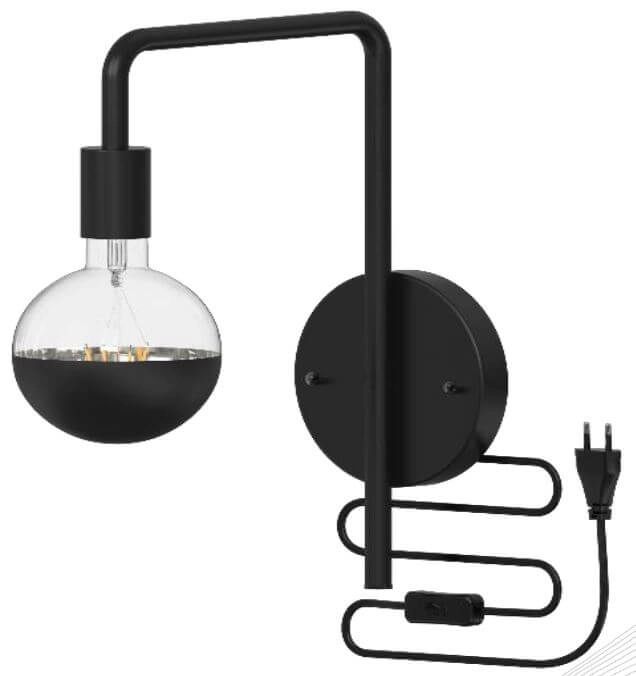 Schwarze Wandlampe U-line