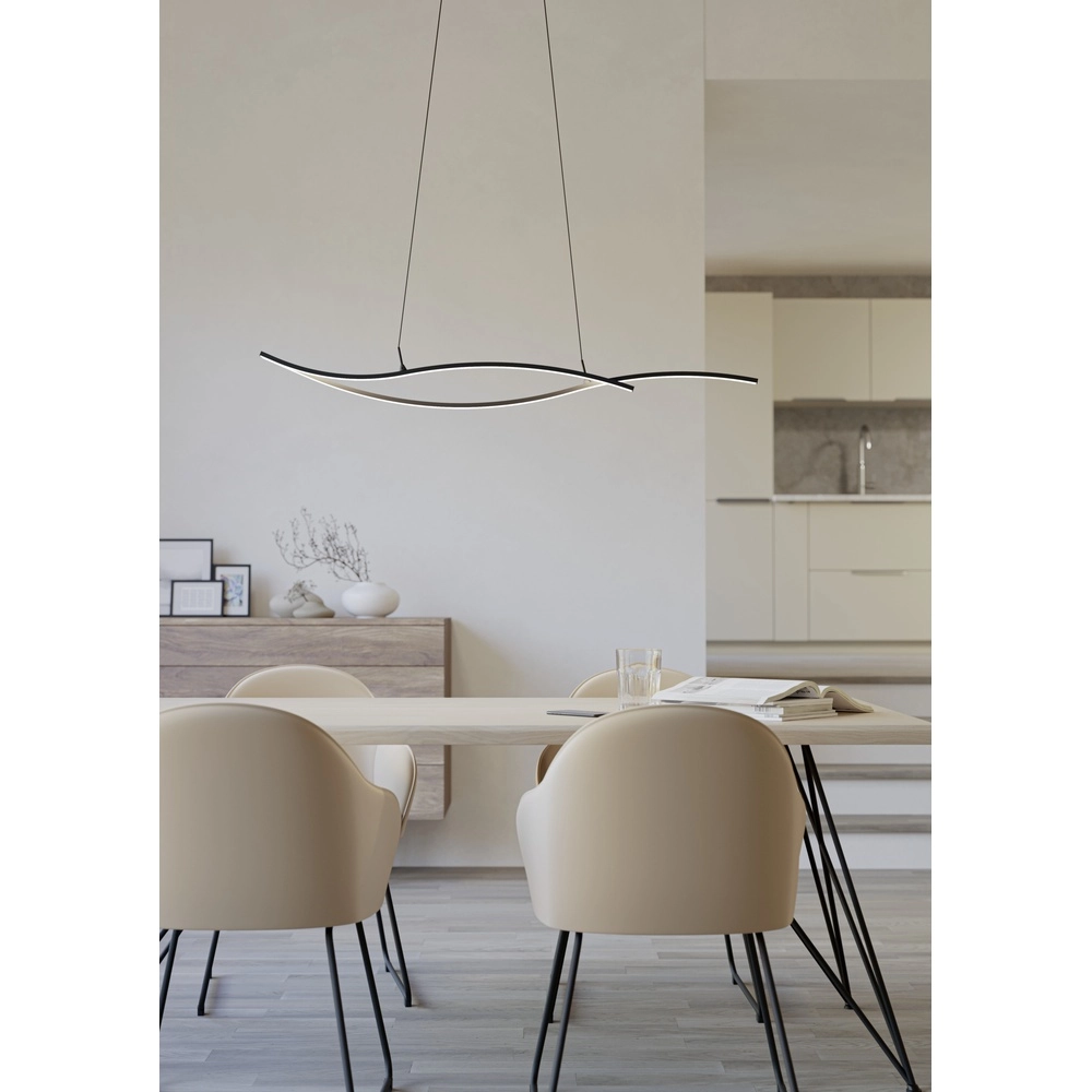 Schicke LED-Pendellampe Grisolia 115 cm – schwarz Eglo 9008606316175