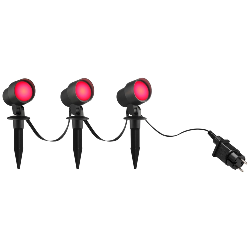 Intelligentes Spike-Scheinwerferset Kamara RGB – 3 Stück – mit 3 Meter Kabel und Stecker Brilliant 4004353453717